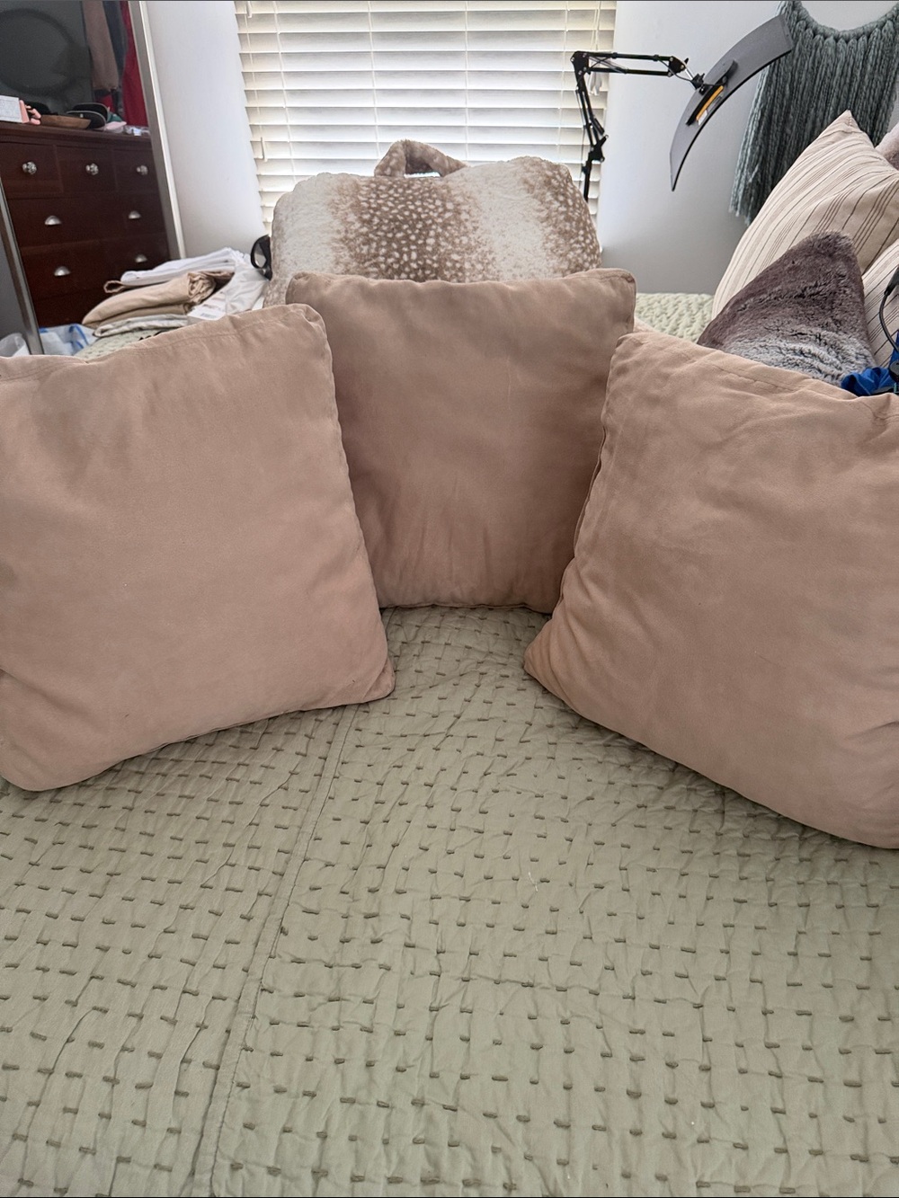 Soft Beige Throw Pillow Set - 3-Pack